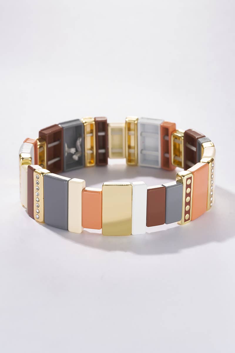 Bracelet coloré asymétrique 324CP52: Bleu / 100% Acrylique