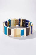 Bracelet coloré asymétrique 324CP52: Bleu / 100% Acrylique