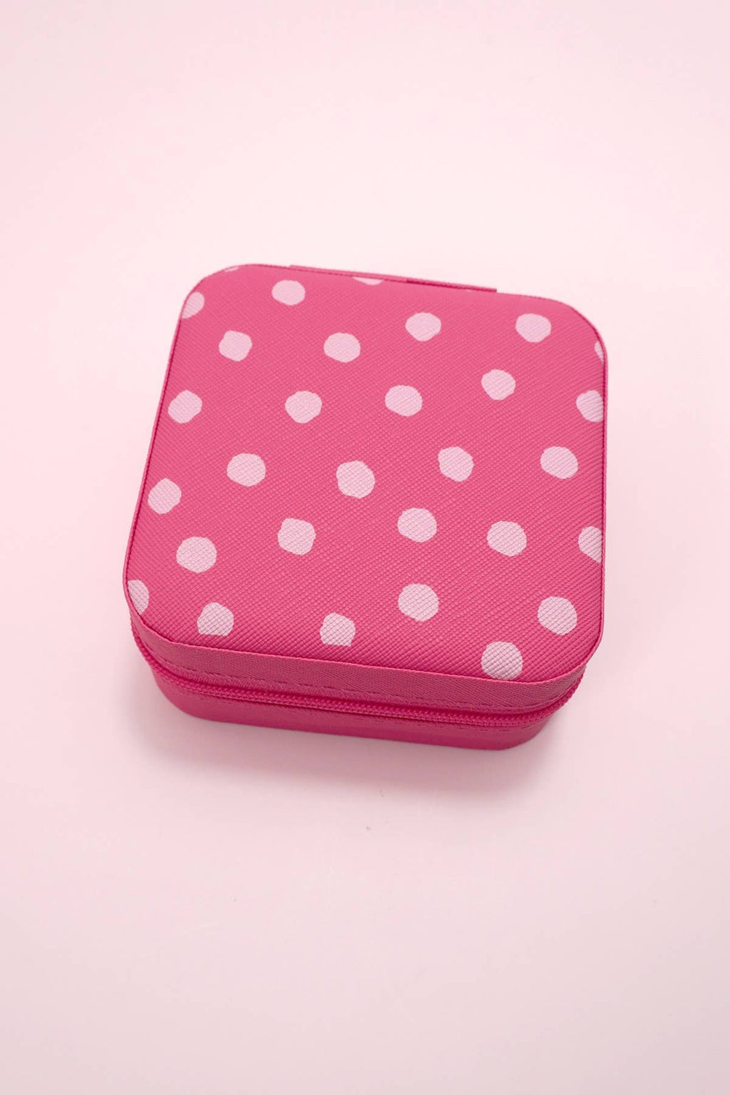 Boîte à bijoux rayée rose