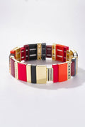 Bracelet coloré asymétrique 324CP52: Rouge / 100% Acrylique