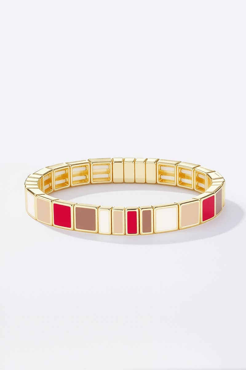 Bracelet coloré 324CP54: Brun / 100% Acrylique